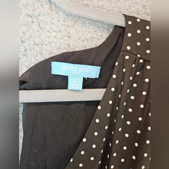 Draper James RSVP Womens Black White Polka Dot Maxi Dress Sz L Pockets **READ** - Picture 6 of 13